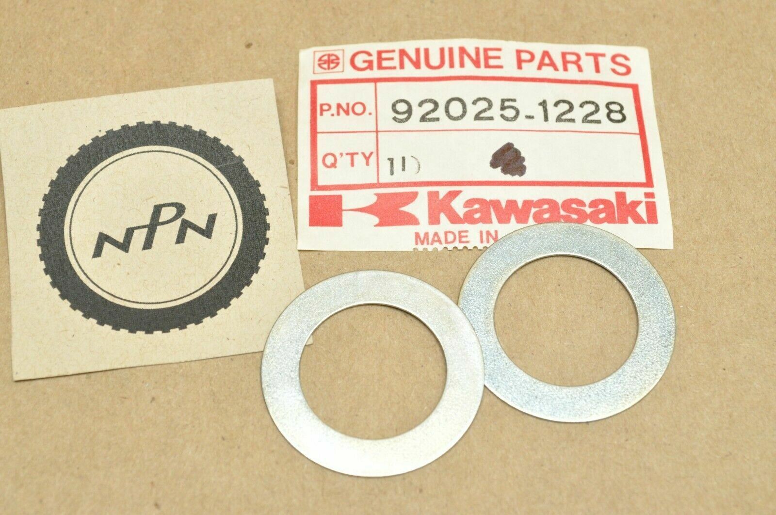 NOS OEM Kawasaki 1980-83 KZ550 Swing Arm Shim Washer Lot (Qty 2) 92025-1228