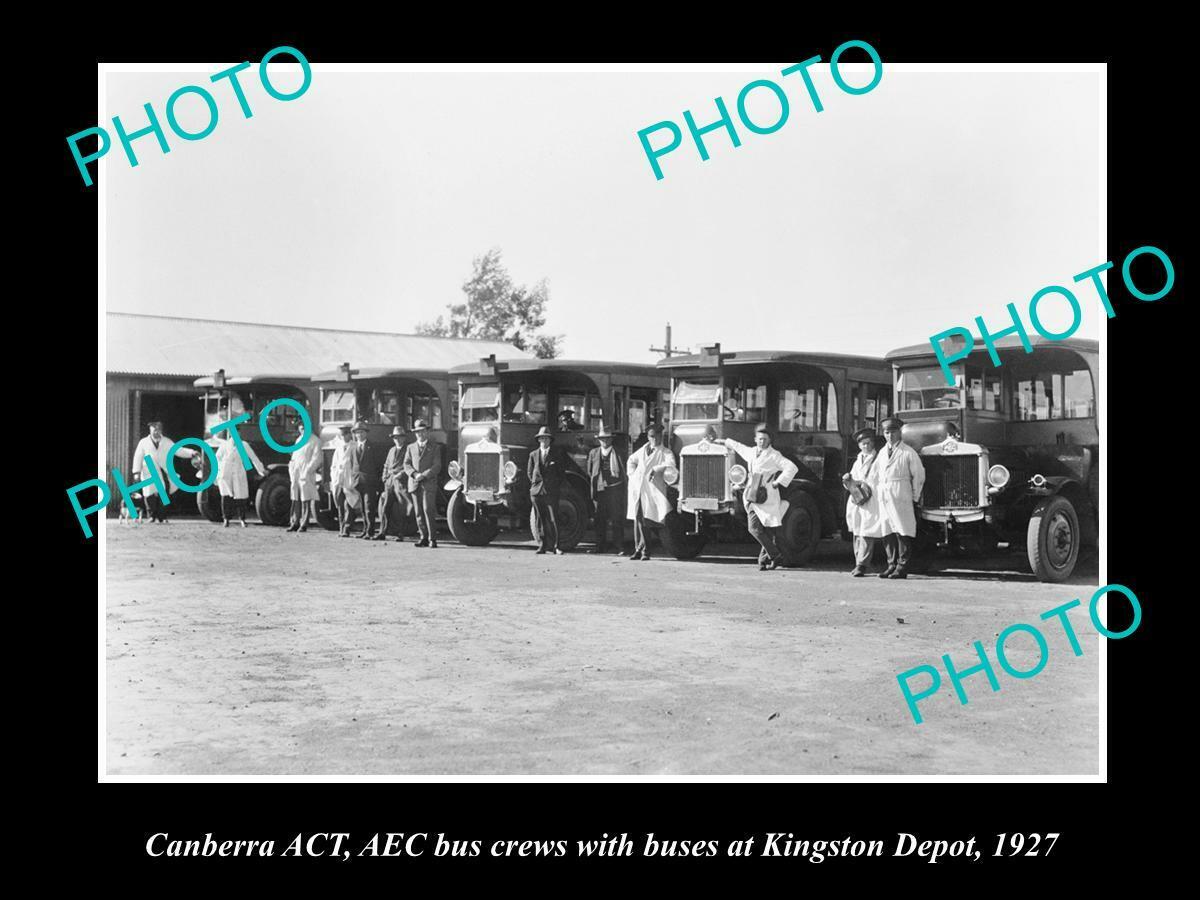 OLD 8x6 HISTORIC PHOTO OF CANBERRA ACT AEC BUS DEPOT KINGSTON c1927