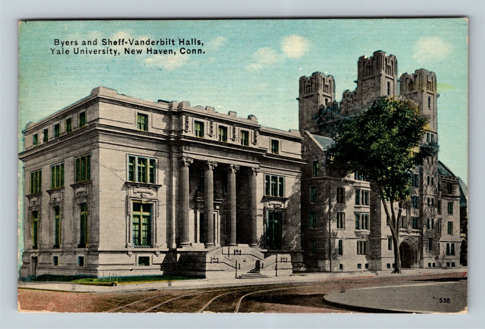 New Haven Connecticut, Yale, Sheff-Vanderbilt Byers Halls c1913 Vintage Postcard