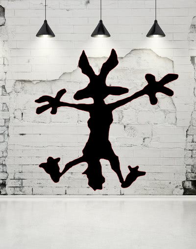 Wiley Coyote Wall Splat Wile E Coyote Hitting the Wall Vinyl Decal Sticker