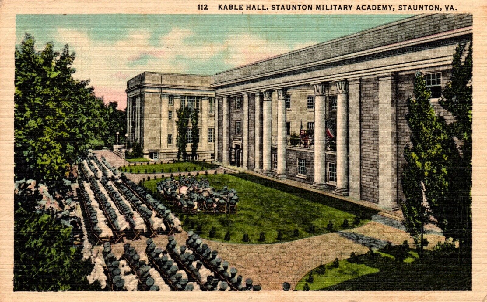 Kable Hall Staunton Military Academy Virginia Postcard Dec Posted