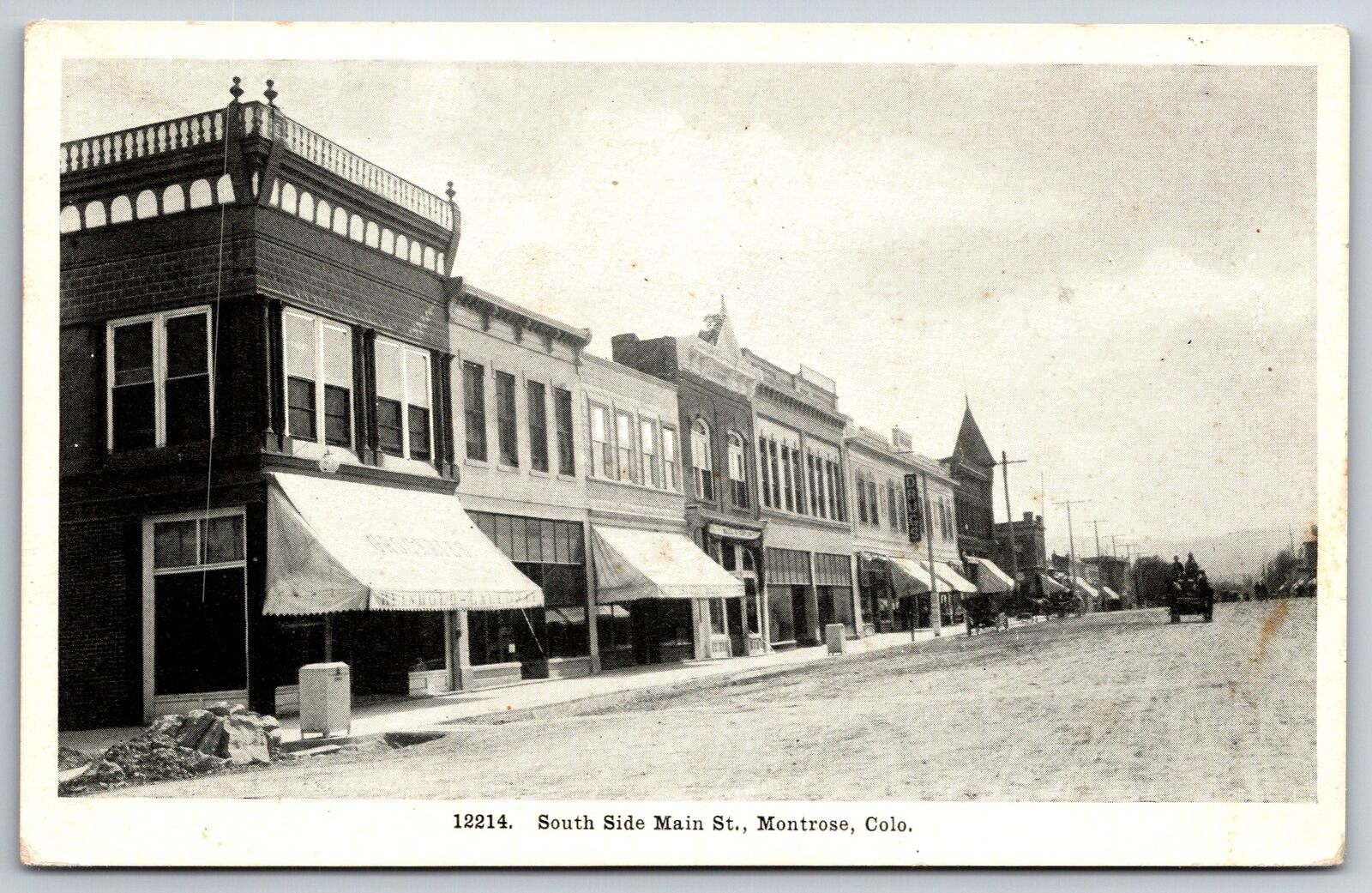 Montrose Colorado~South Side Main Street~Weinhold Groceries~Stores~1915 B&W PC