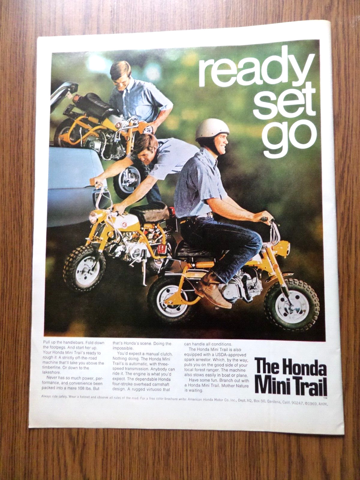 1969 Honda Motorcycle Ad The Mini Trail Ready Set Go