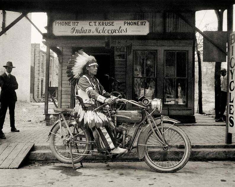 Vintage Indian Motorcycle Cheif 1920s Ad Retro Old Photo 8.5
