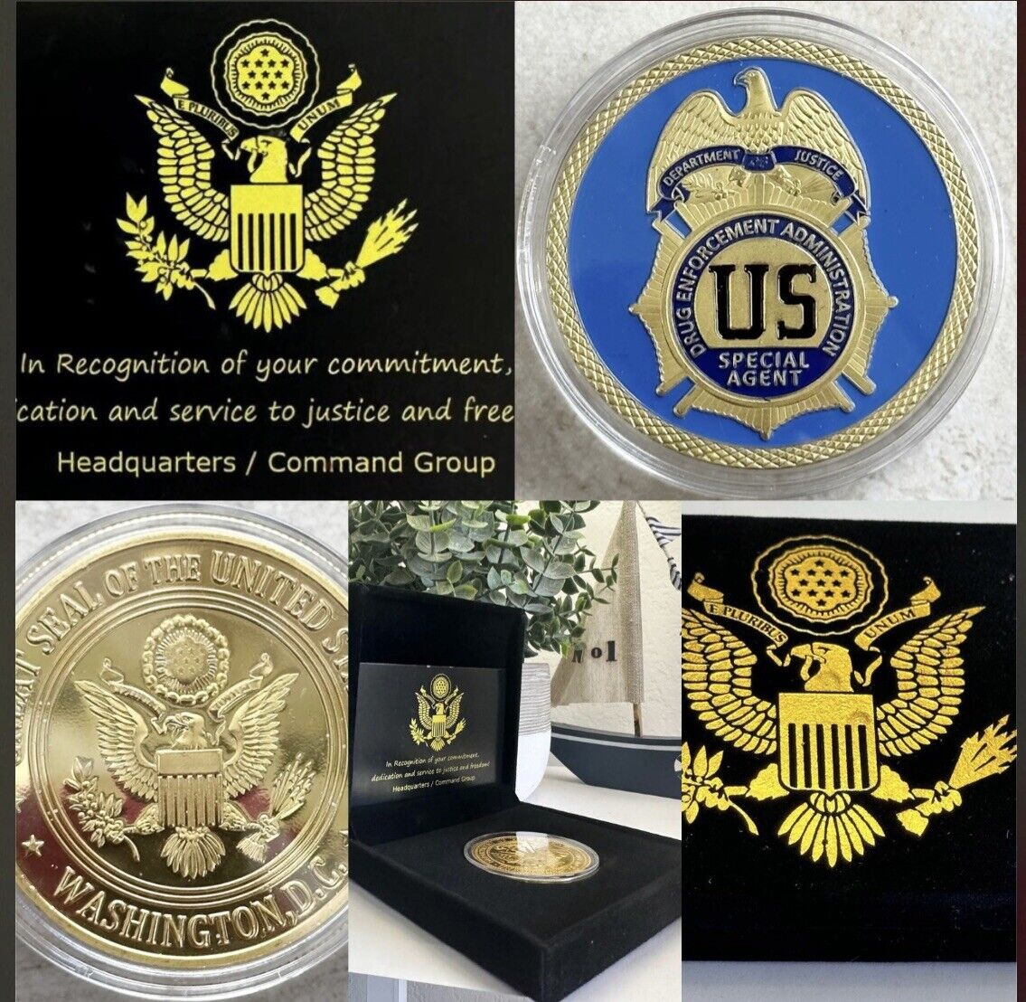 DEA UNITED STATES DRUG ENFORCEMENT Agency Special Agent Officer Challenge Coin.