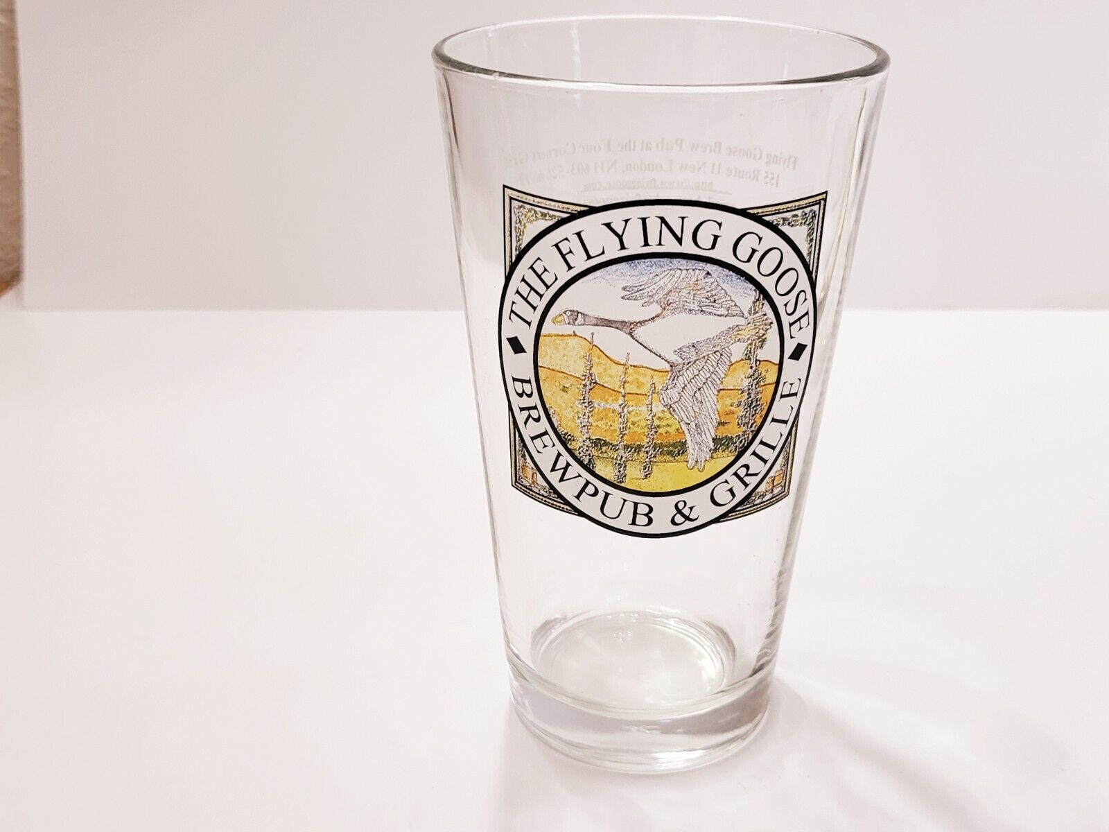 The Flying Goose Brew Pub and Grille 16 oz Beer Glass  New London NH