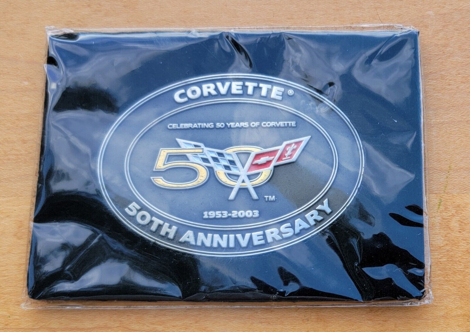 Corvette 50th Anniversary Medallion new in unopened package 1953-2003 Chevy Club