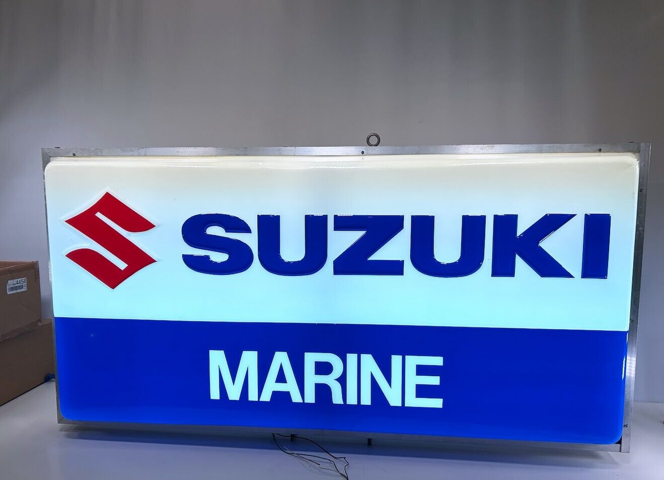 Vintage Suzuki Marine, 120V Large Double Sided Illuminated Sign 72'' x 36'' x 12