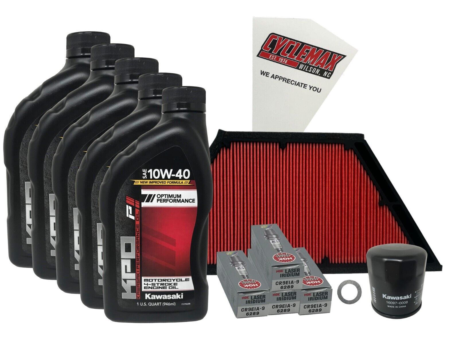Cyclemax Standard Tune Up Kit w/ Plugs fits Kawasaki 2008-2022 Concours 14