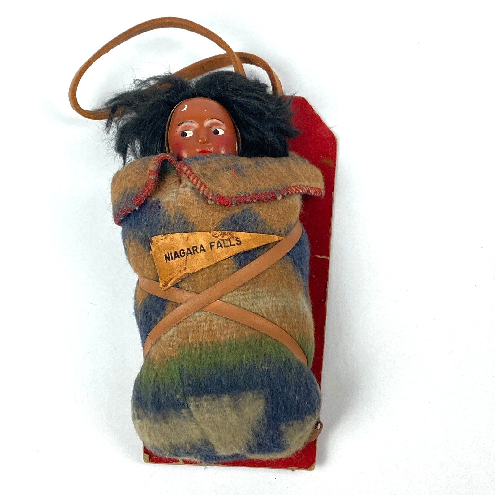 Skookum Indian Baby Papoose Doll Souvenir w/ Tag Mailer Niagara Falls 6\