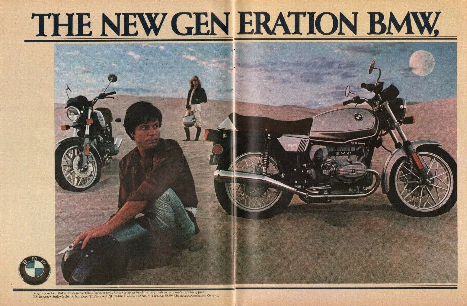 1979 BMW R65 - 2-Page Vintage Motorcycle Ad
