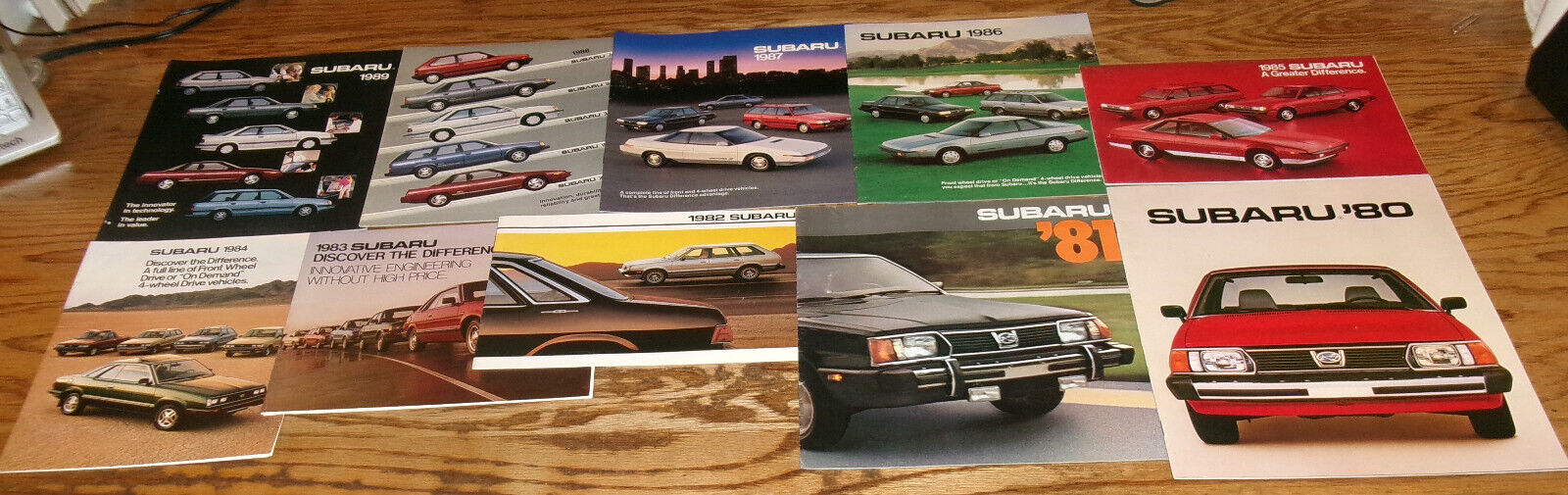 1980 1981 1982 1983 1984 - 1989 Subaru Full Line Sales Brochure Lot 10 XT