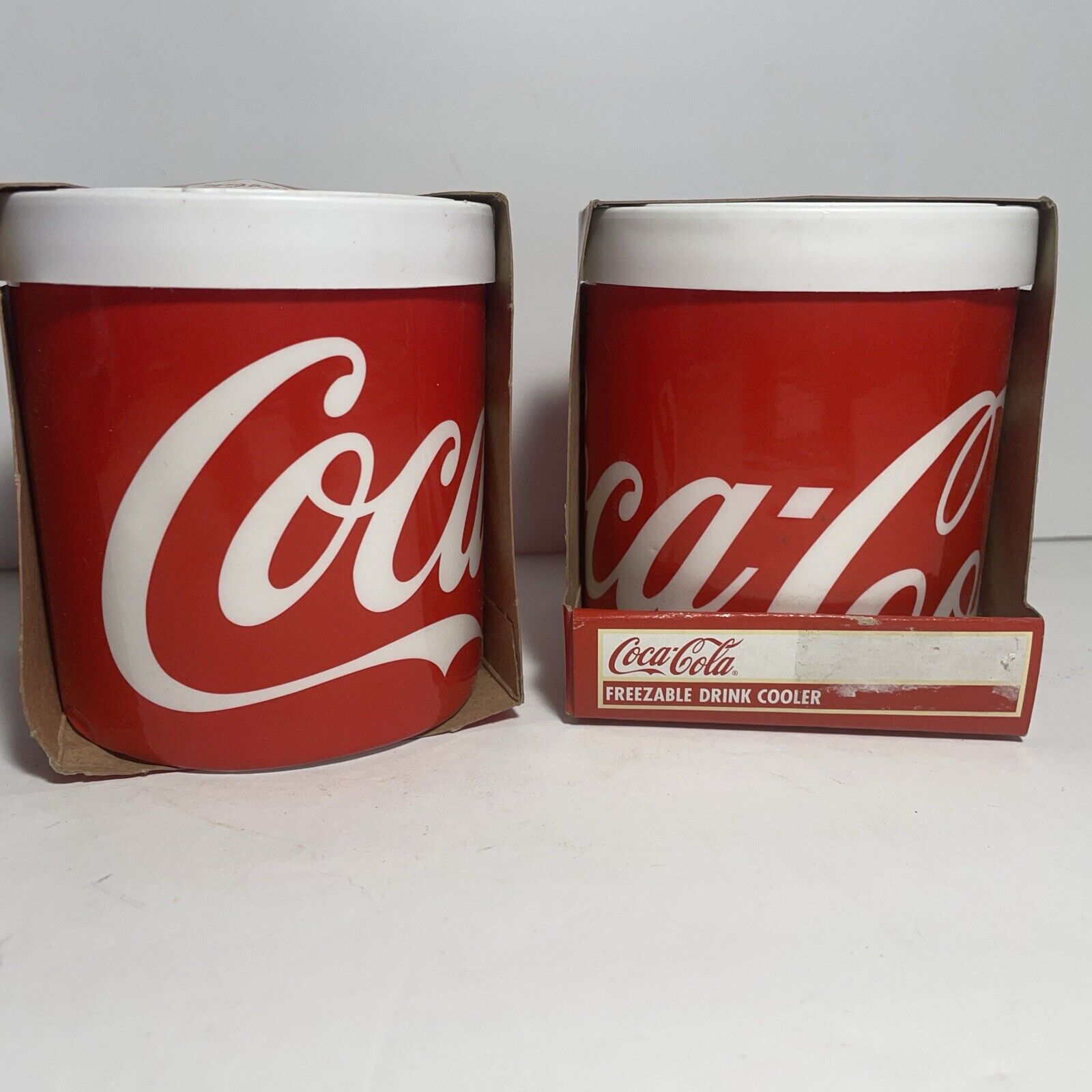 NOS Set of 2 Vintage Coca-Cola Freezable Drink Coolers Coke USA