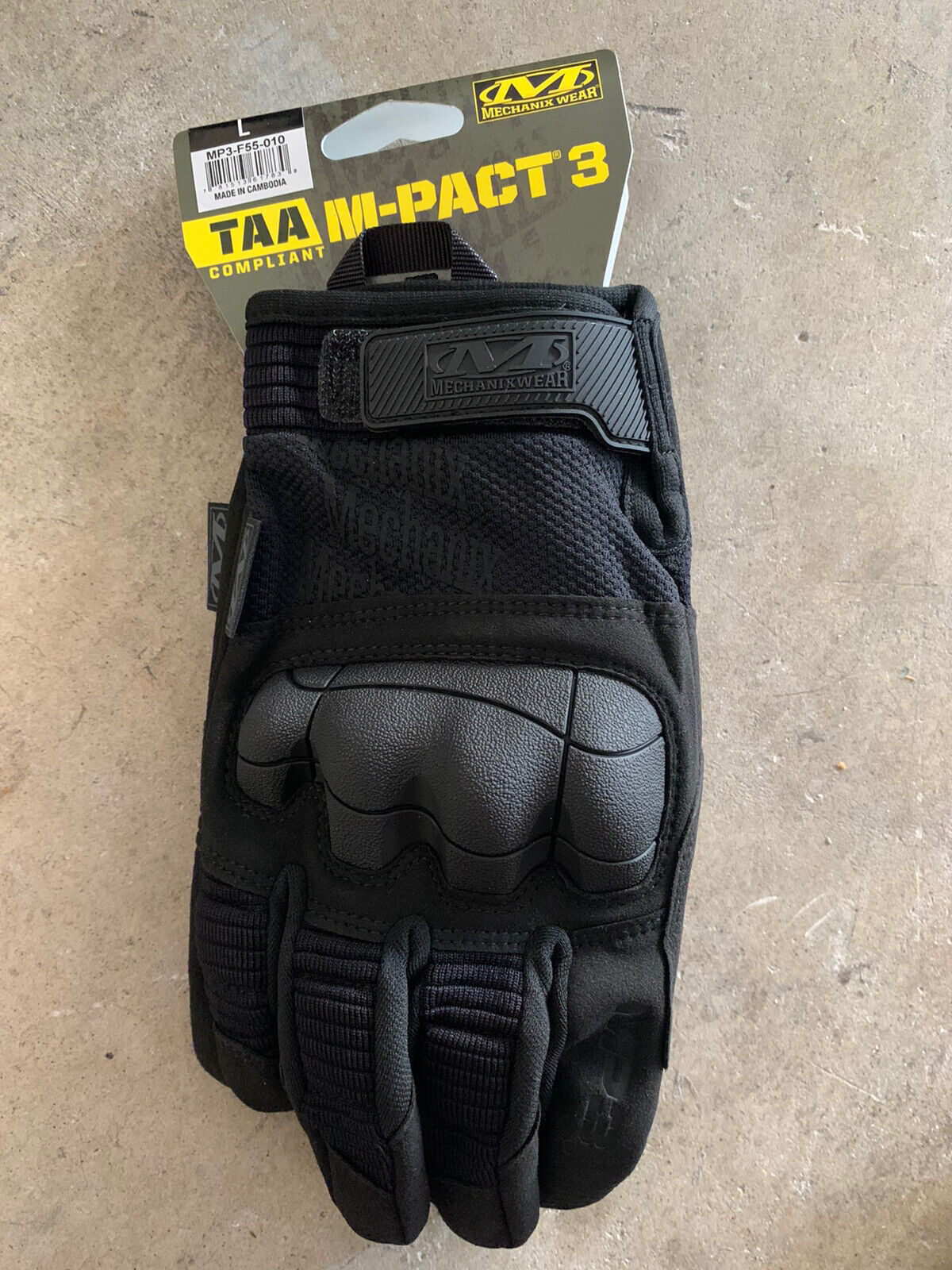 Large Mechanix M-Pact 3 Covert Tactical Work Gloves All Black.