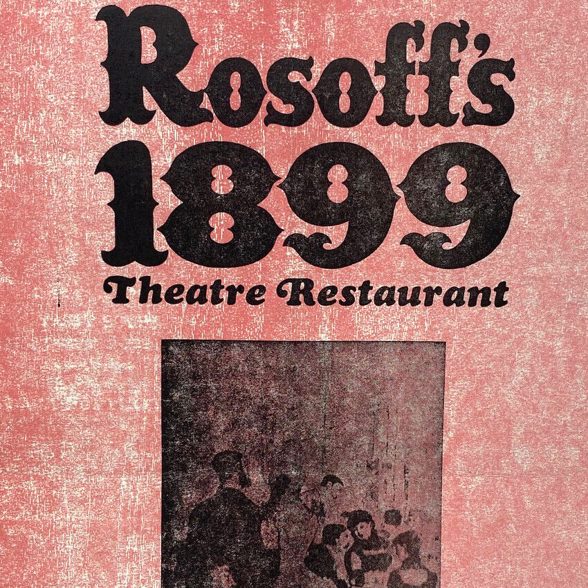Vintage 1969 Times Square Rosoff's 1899 Theatre Hotel Restaurant Menu New York