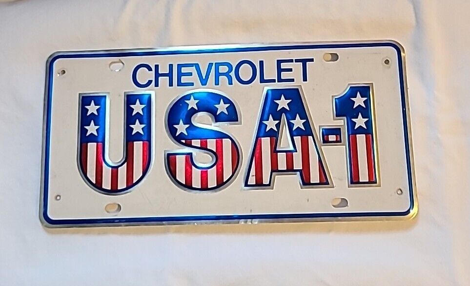 USA-1 Chevrolet License Plate Vintage ORIGINAL