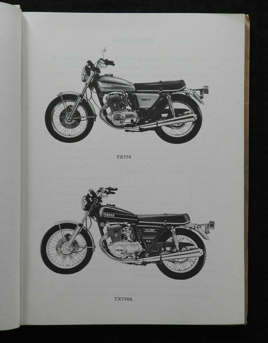 1972-1975 YAMAHA 750cc MODEL TX750 TX750A MOTORCYCLE PARTS CATALOG MANUAL NICE
