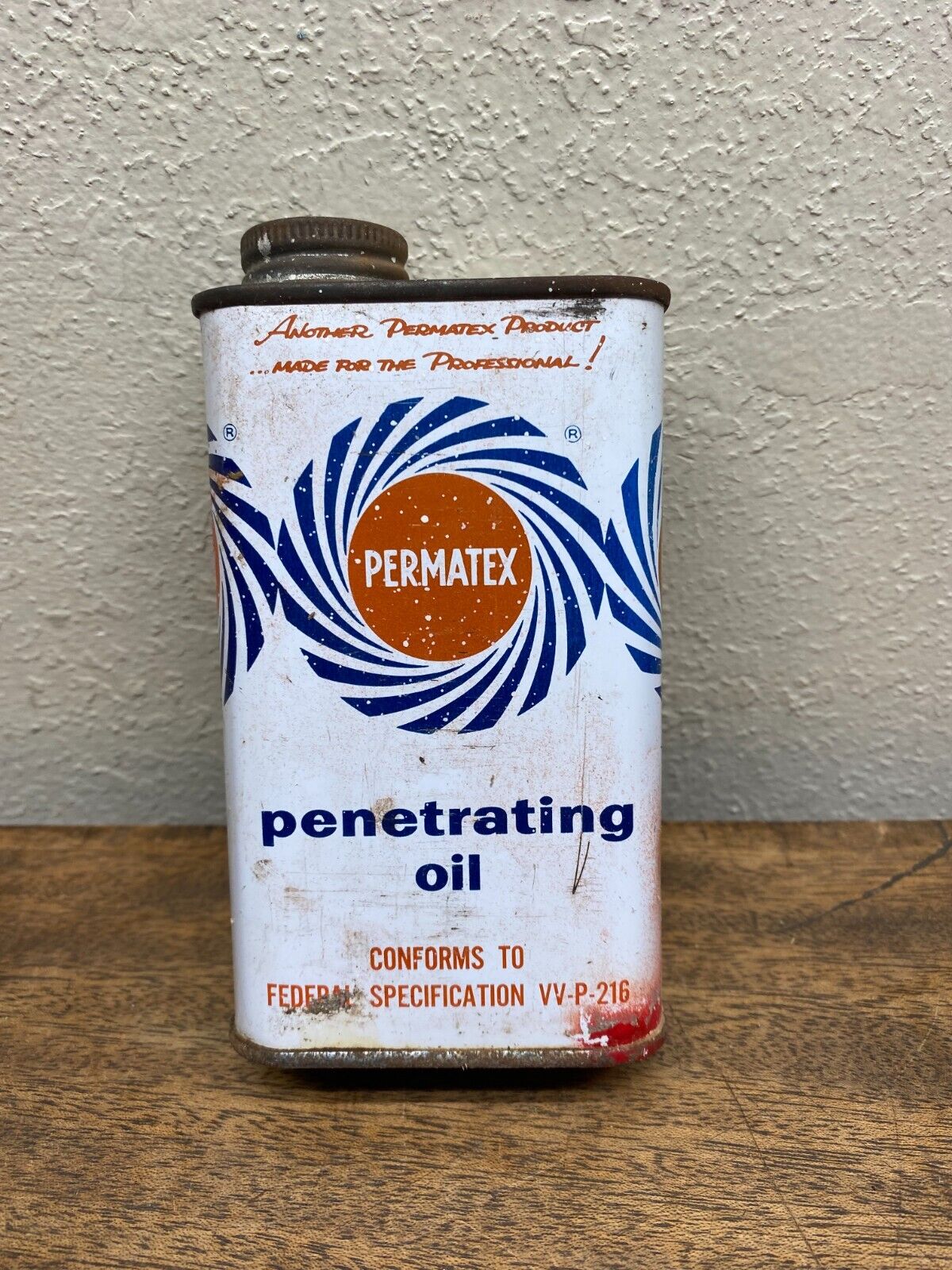 VINTAGE 1960 PERMATEX PENETRATING OIL TIN 8OZ. ~ NEARLY FULL 