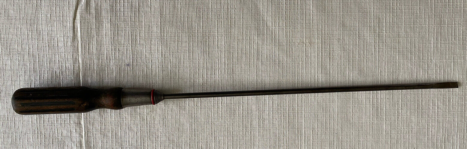 Vintage Matchless Flathead Screwdriver With Wooden Handle 