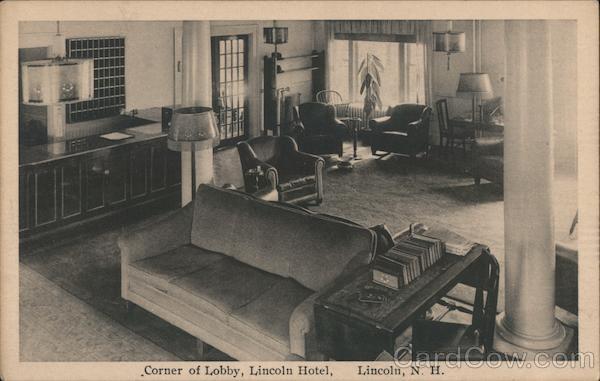 Corner of Lobby,Lincoln Hotel,NH Grafton County New Hampshire Parker-Young Co.