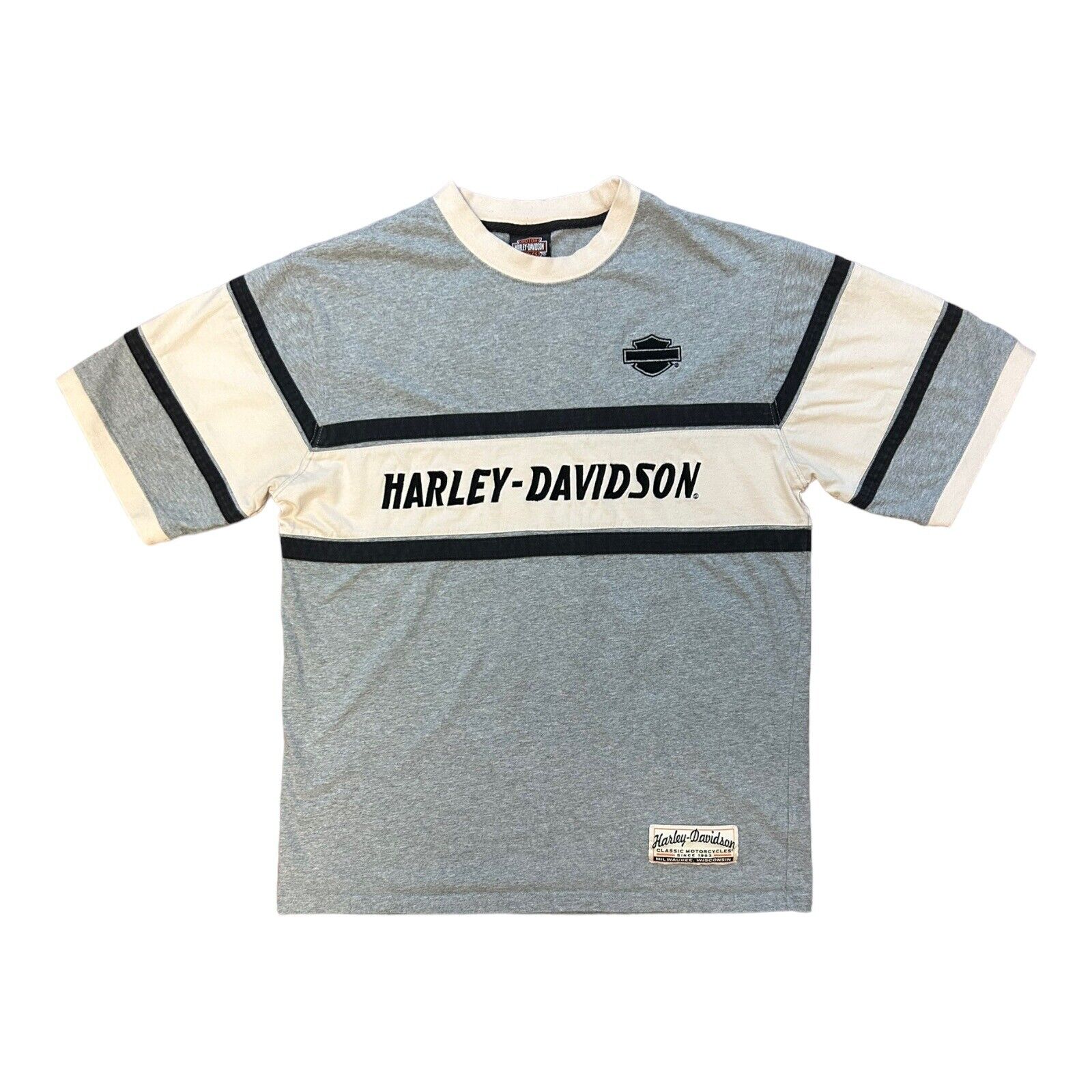 Harley Davidson Men’s  T-Shirt, Medium, Gray, Milwaukee Wisconsin