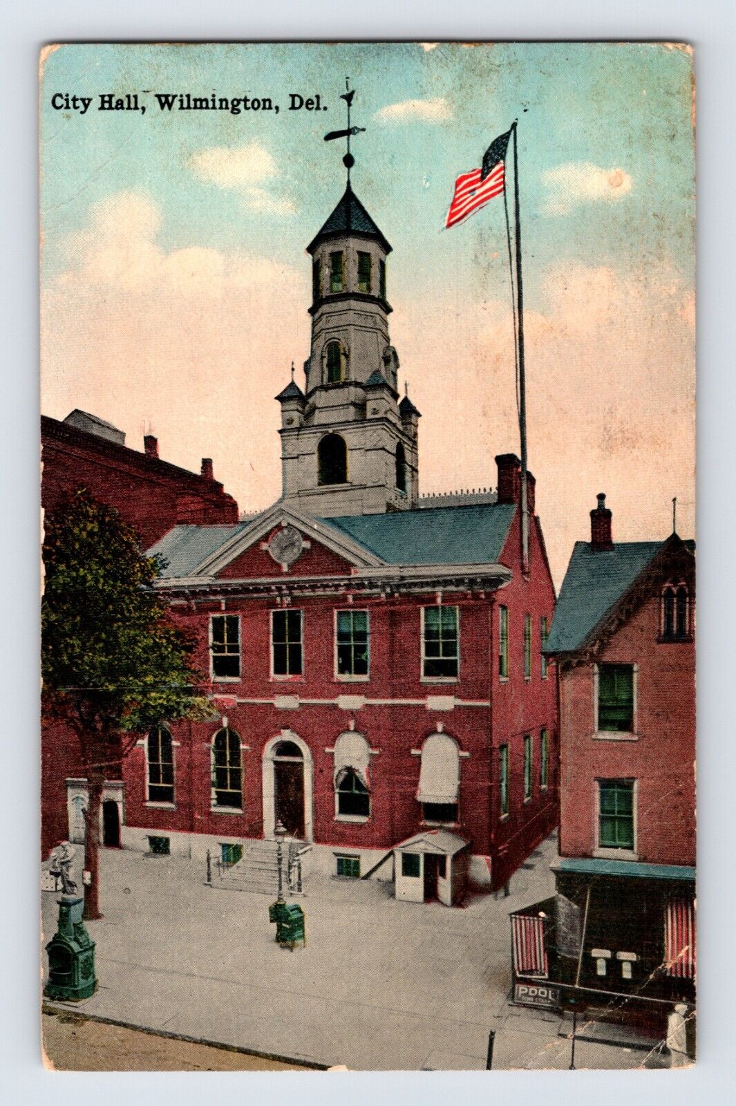 Postcard Delaware Wilmington DE City Hall 1915 Posted Divided Back
