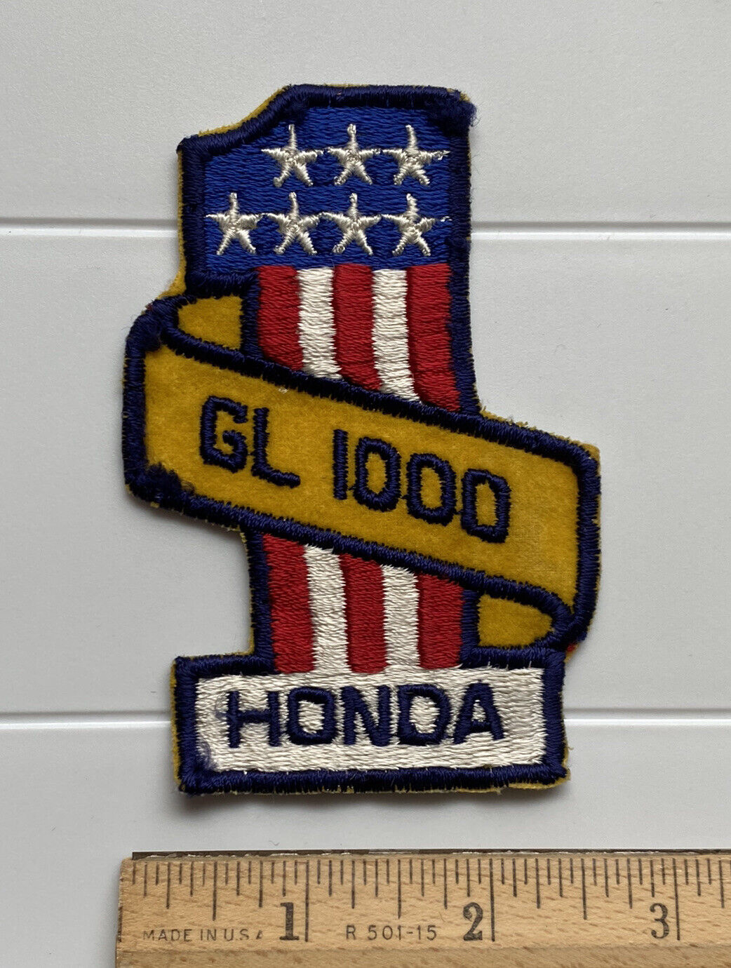 Honda GL 1000 Gold Wing Touring Motorcycle #1 American Flag Embroidered Patch
