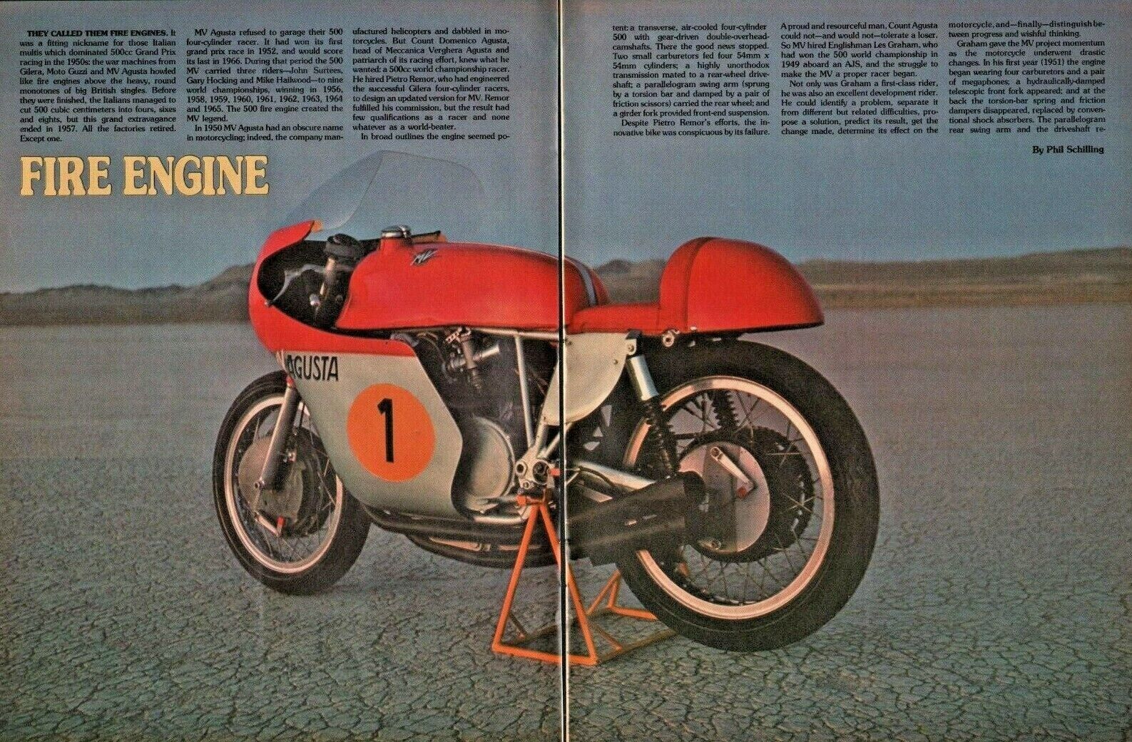 1976 MV Agusta 500 Fire Engine - 6-Page Vintage Motorcycle Article