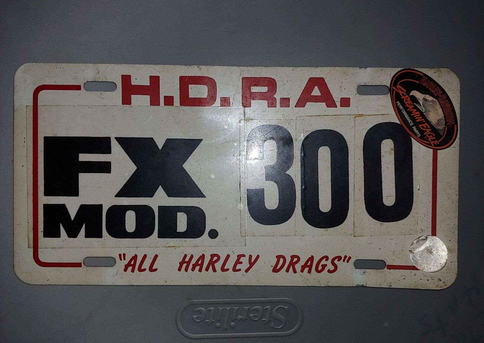 Vintage Harley-Davidson HDRA All Harley-drag Races License Plate