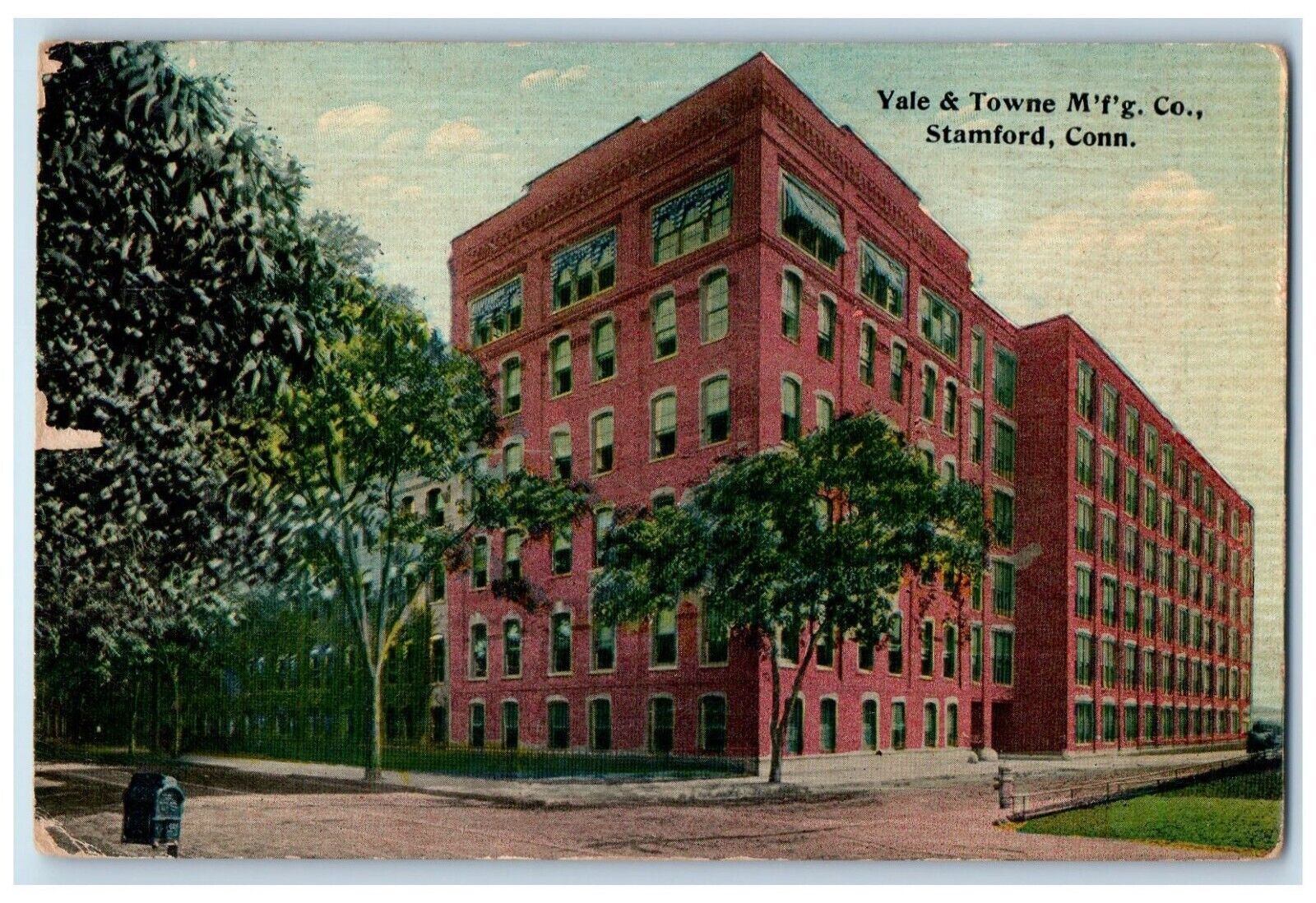 1912 Exterior Yale Towne M'f'g Co Stamford Connecticut Vintage Antique Postcard