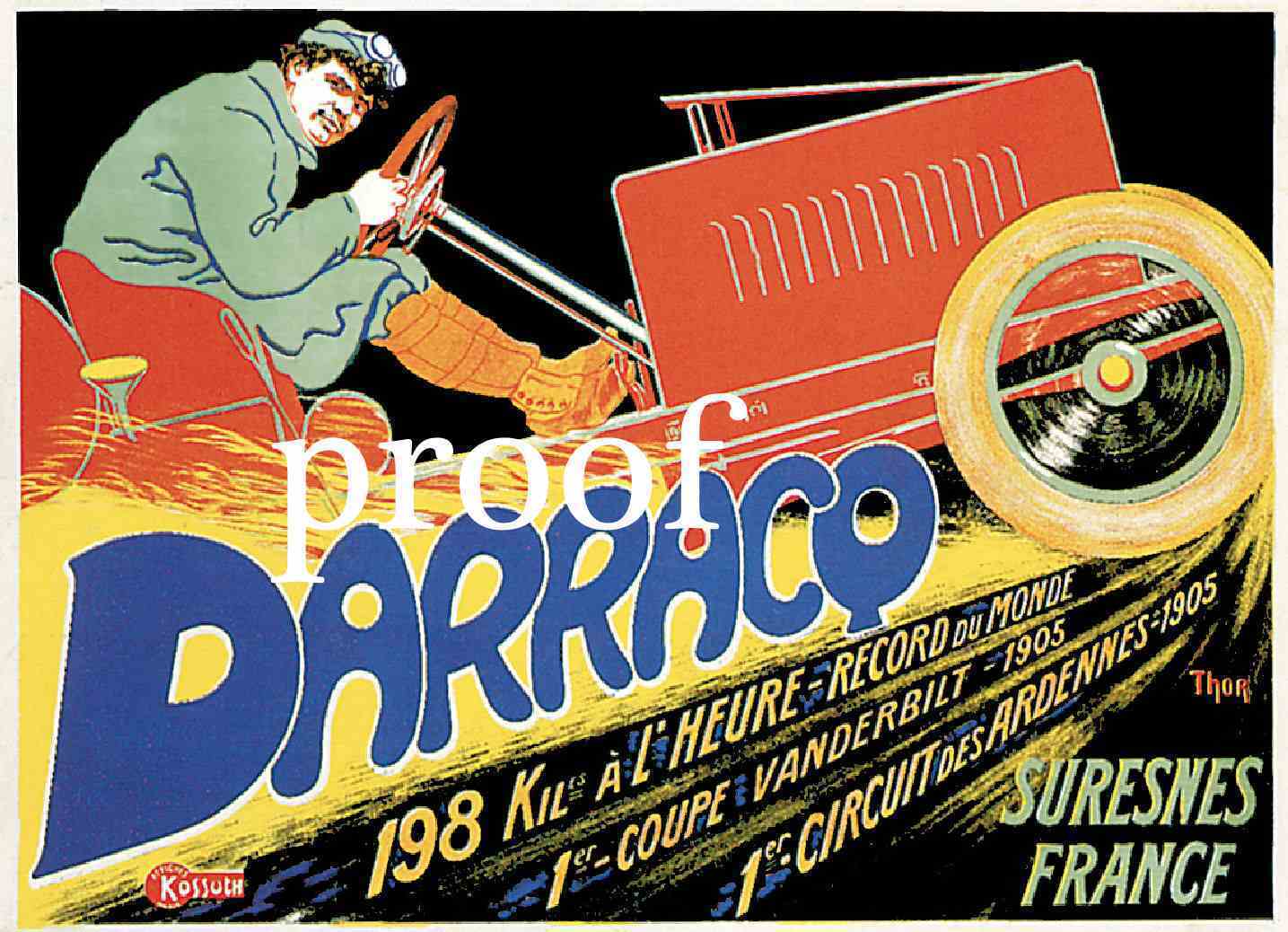  Darracq Racing Car Poster Advertising Ad   France Fastest car in World 2
