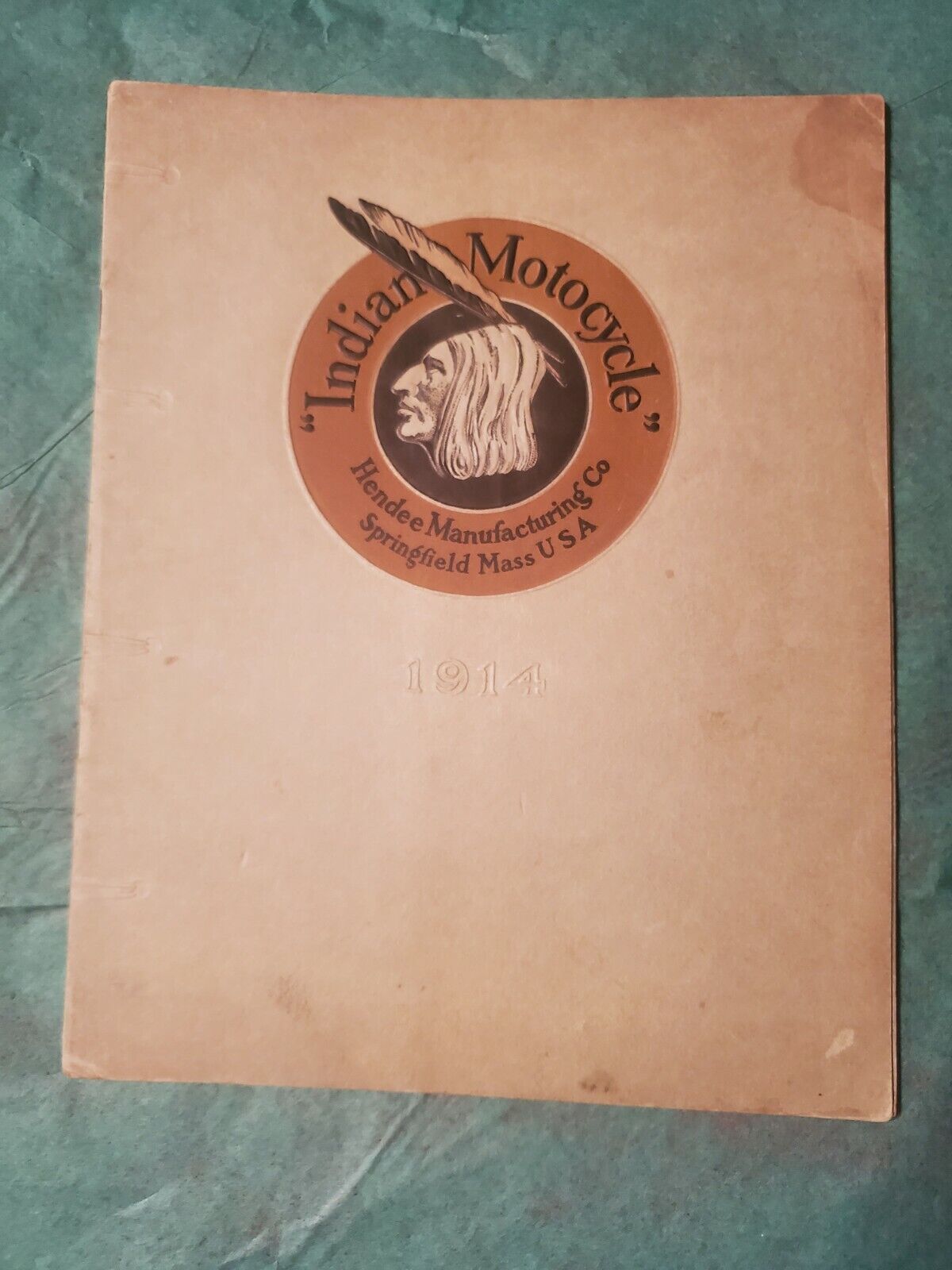 1914 Indian Motocycle Color Sales Catalog, ORIGINAL Not a Repo Very Good to Exc