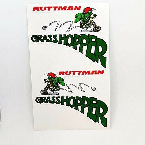RUTTMAN GRASSHOPPER Mini Bike DECALs | Vinyl STICKERs, Left and Right Facing, 4\