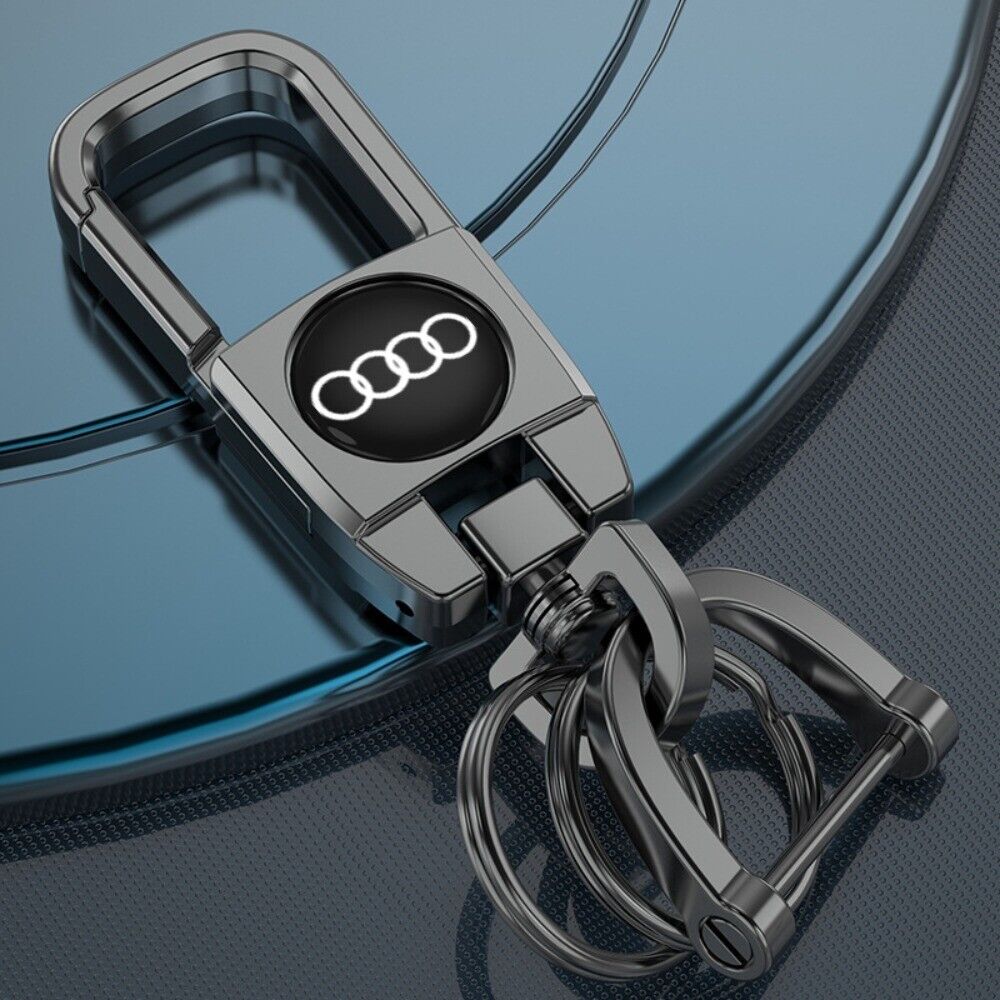 1PCS Metal Car Keyring Keychain Replacement with Logo,Car Key Chain Compatible