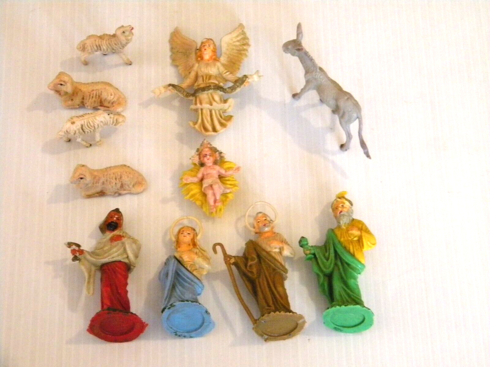 Vintage Depose Nardi  Italy Nativity scene Baby Jesus animals Included lot of 11