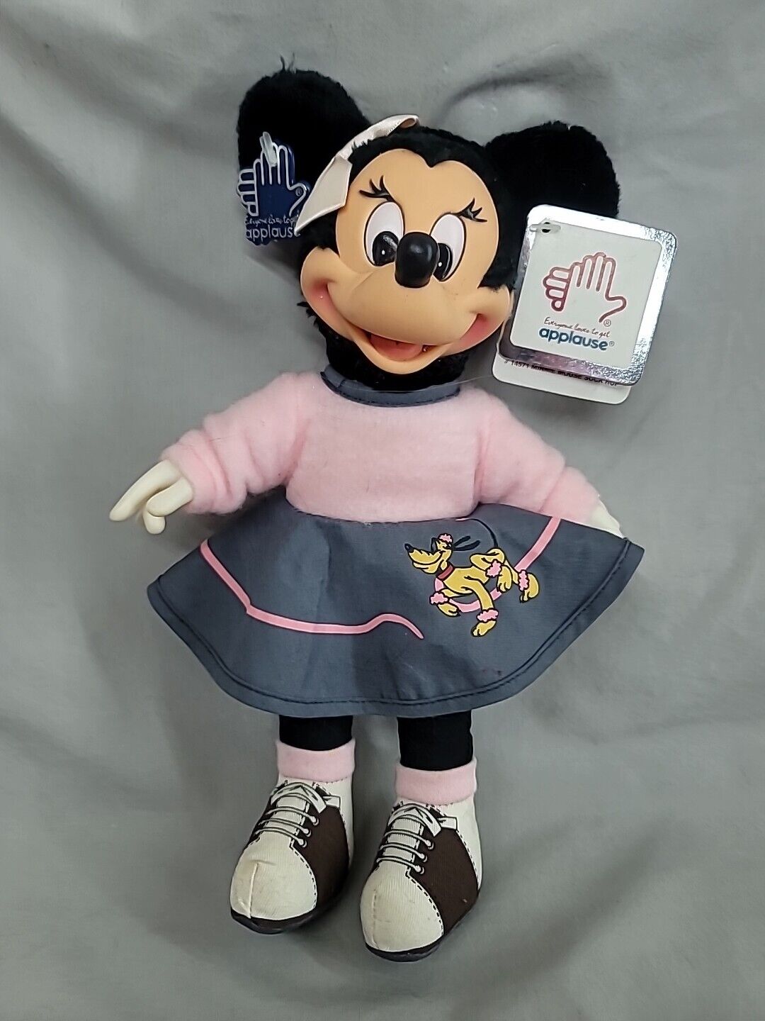Vintage Applause Disney Minnie Mouse Sock Hop Plush Doll