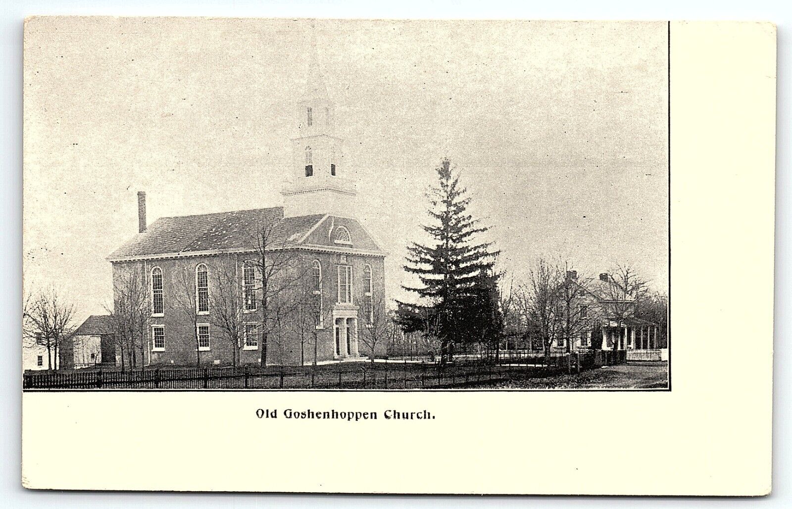 c1905 OLD GOSHENHOPPEN CHURCH PENNSYLVANIA EARLY UNDIVIDED POSTCARD P4057