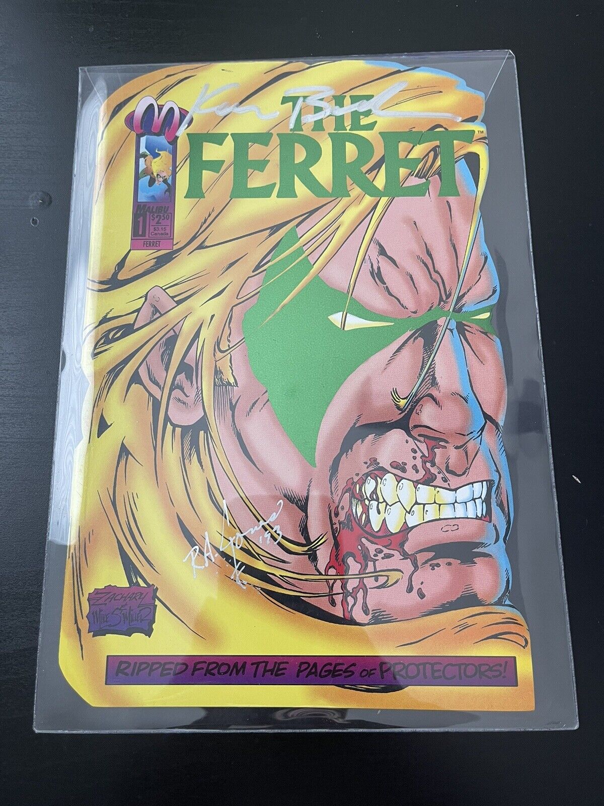 The Ferret #1 (1993) Malibu SIGNED by Author R.A. Jones and Ken Branch
