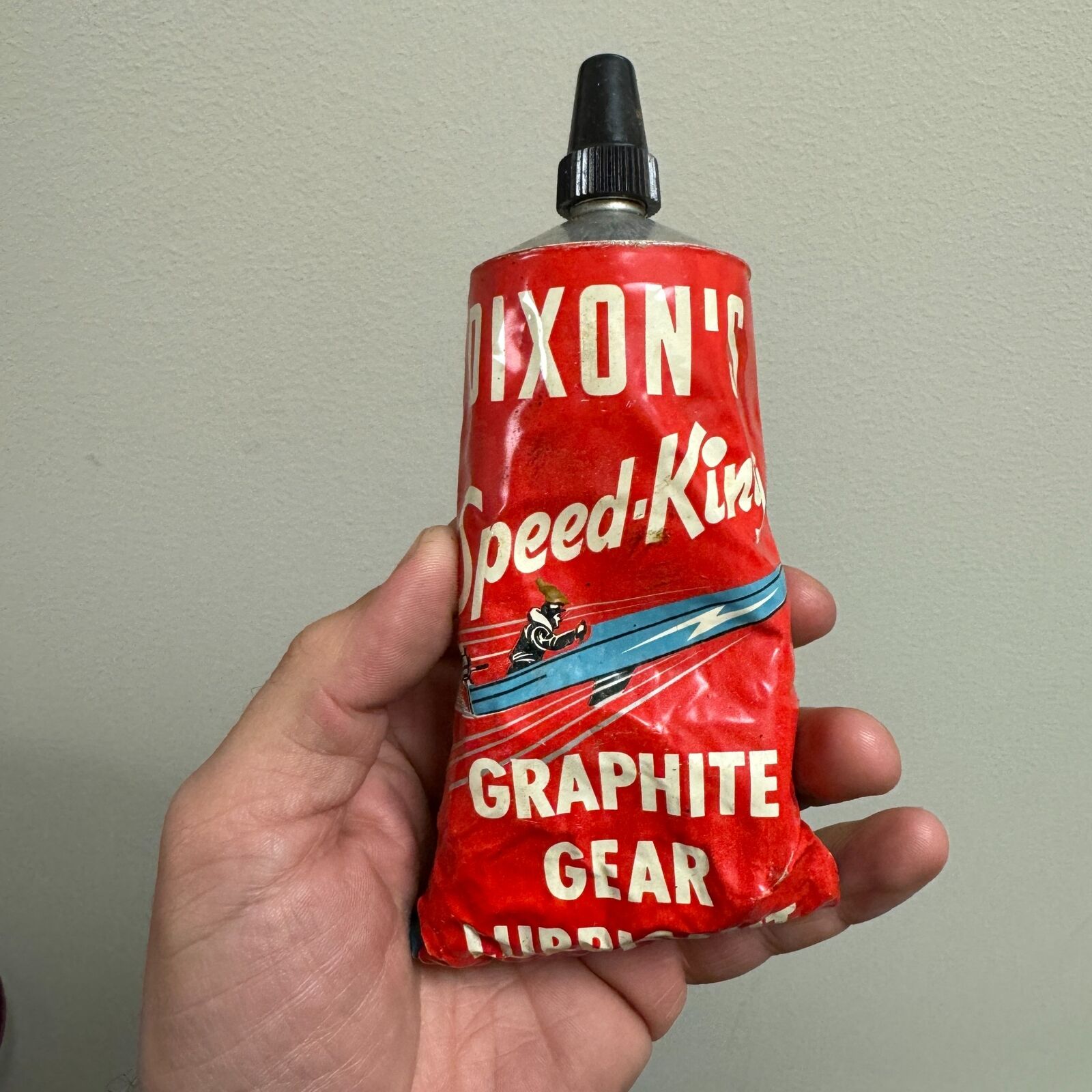 Vtg DIXON'S SPEED KING Graphite Gear Lubicant - Nautical Graphics / Boat Motor