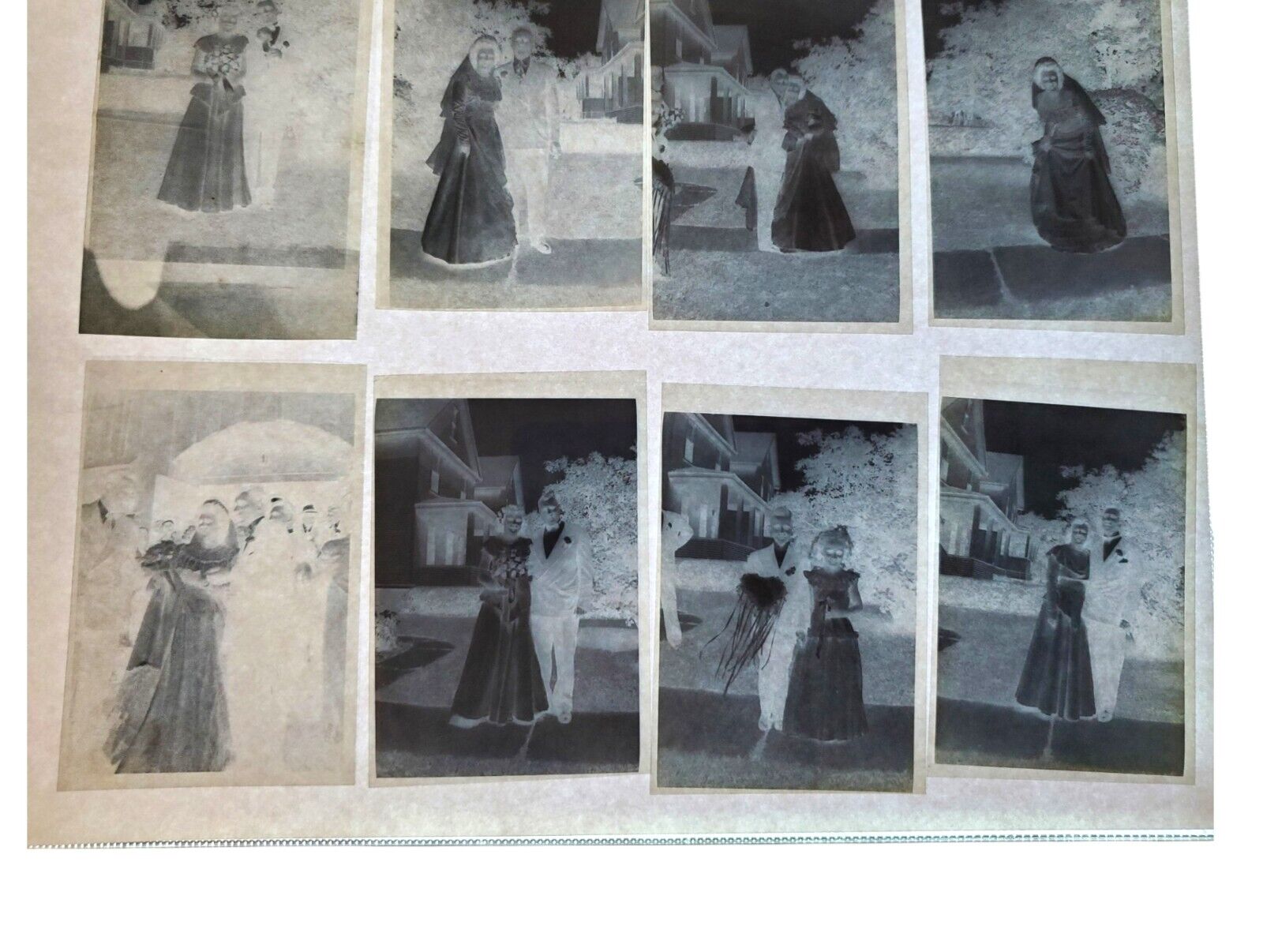11 Vintage Bride Groom Wedding Party Developed Black White Photo Negatives