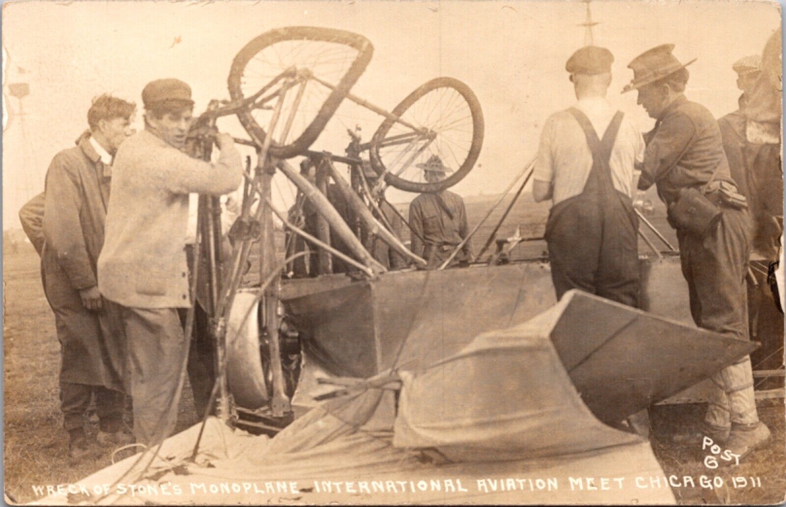 1911 Wreck Arthur Burr “Wizard” Stone Monoplane Aviation Meet Chicago Illinois