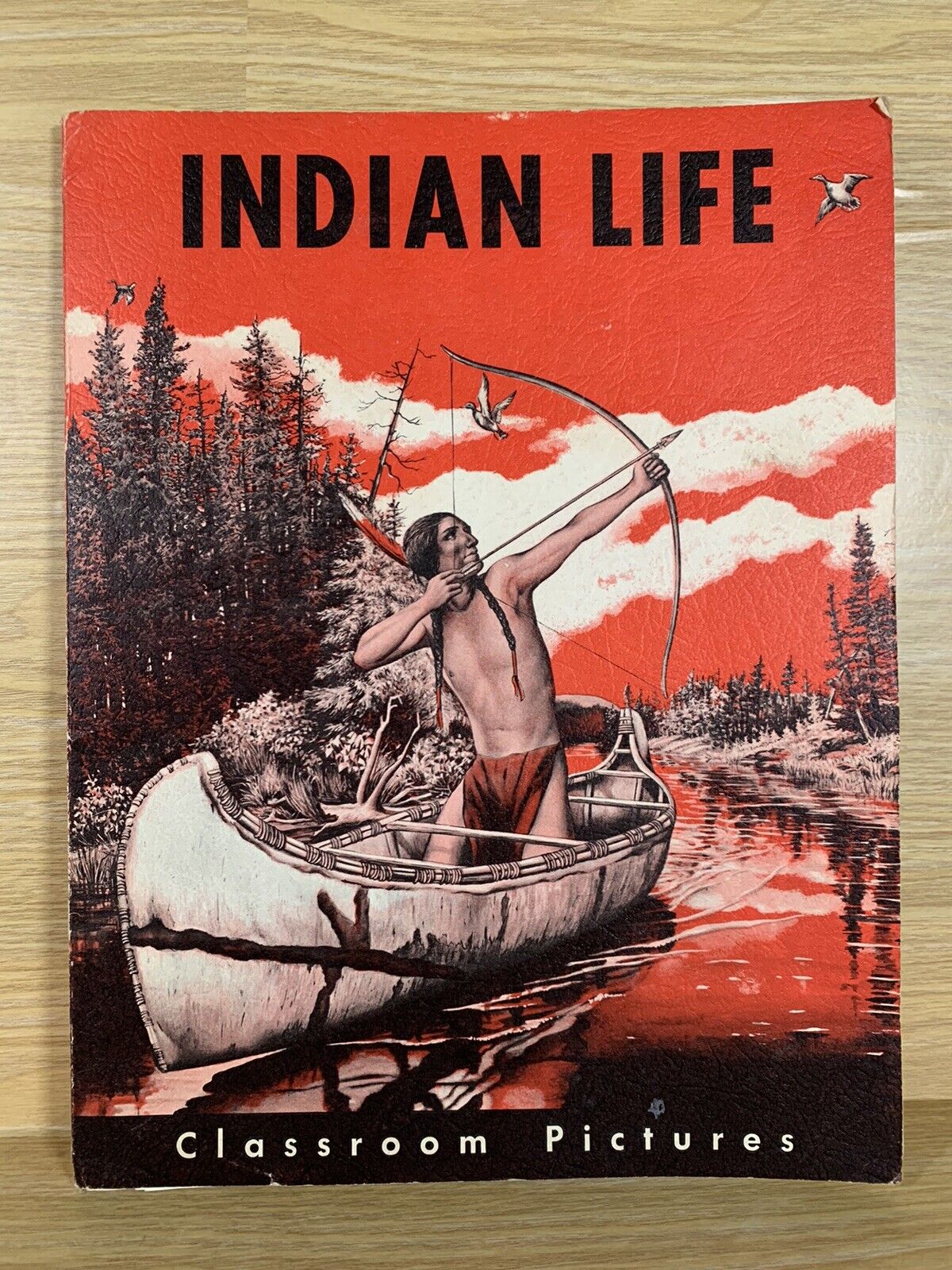 RARE 1961 Indian Life Classroom Picture By Clark Wissler Informative Classroom