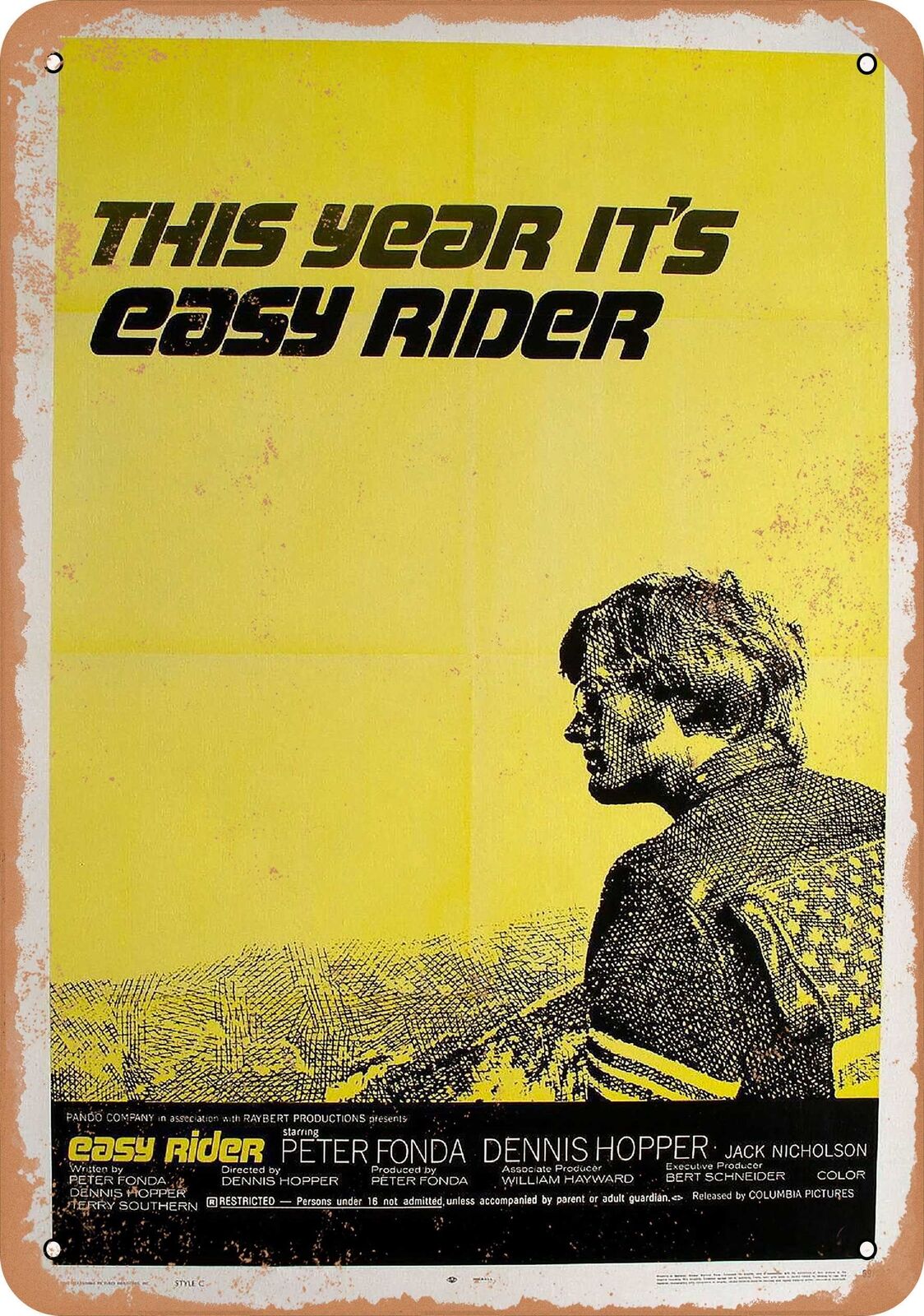 Metal Sign - Easy Rider (1969) - Vintage Look