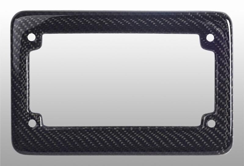 Real 100% Black Carbon Fiber Motorcycle License Plate Frame With Free Caps