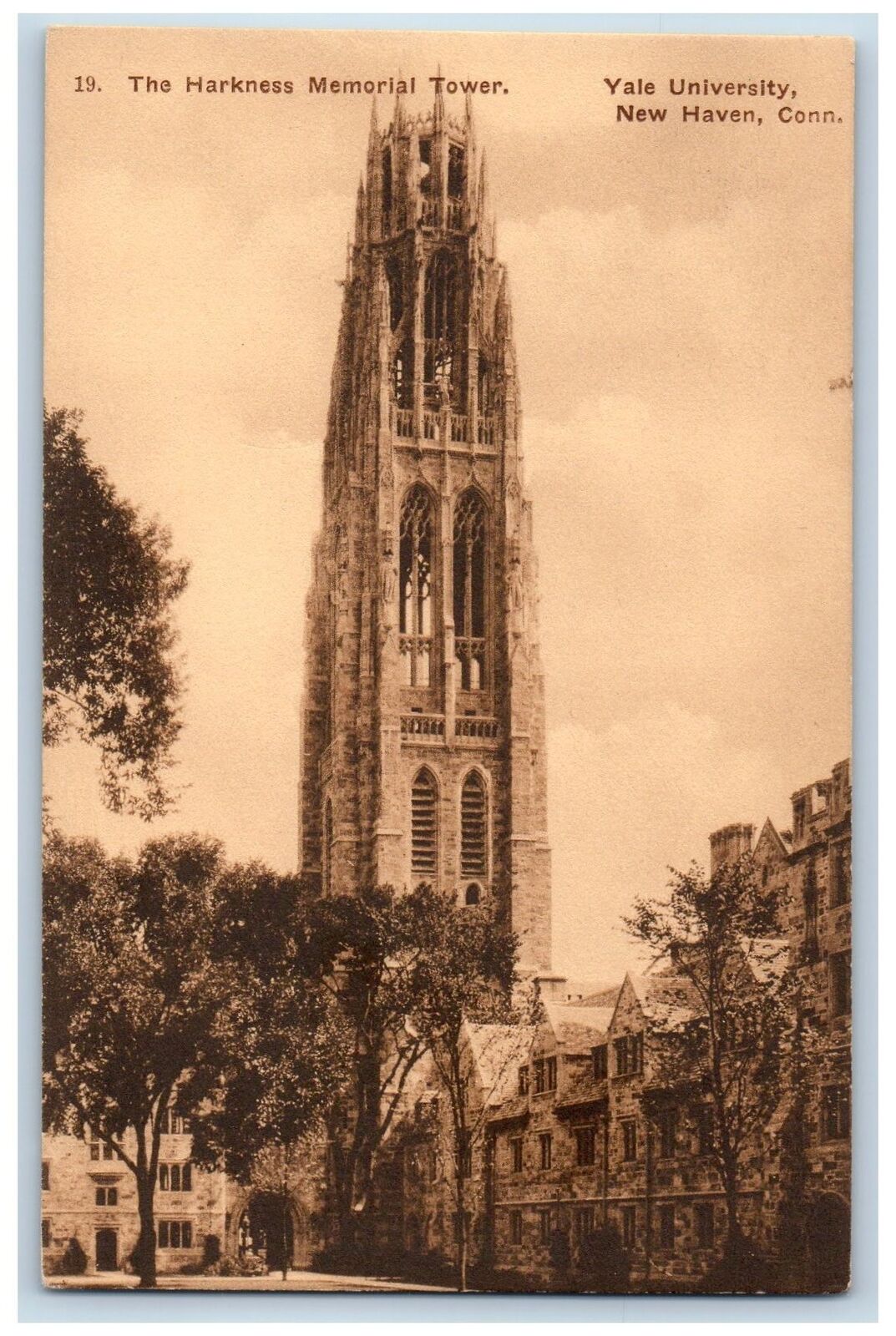 c1910's Yale University Harkness Memorial Tower New Haven Connecticut Postcard