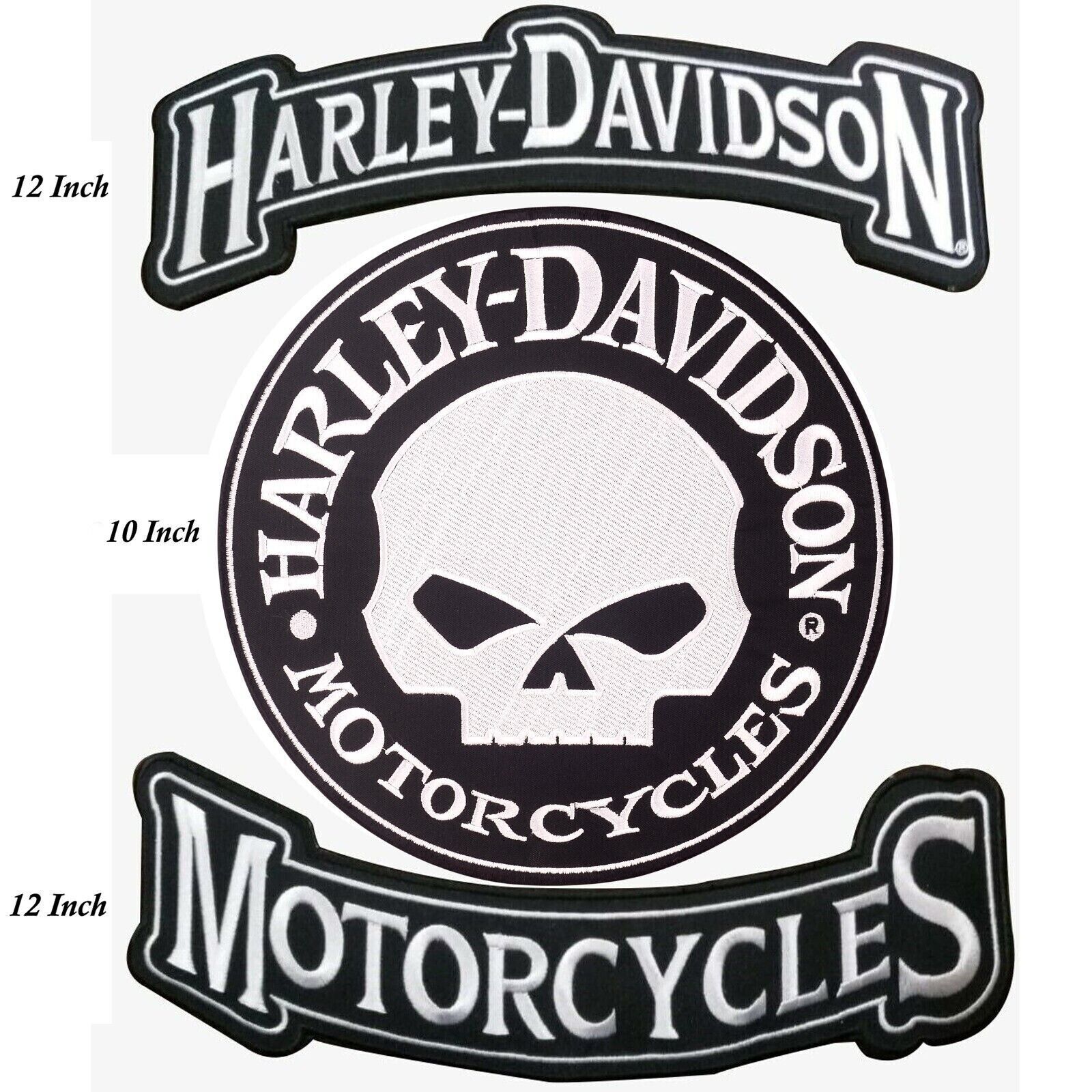 Harley Davidson Willie G. Skull Patch Set Motorbike Jacket Vest Back Patch