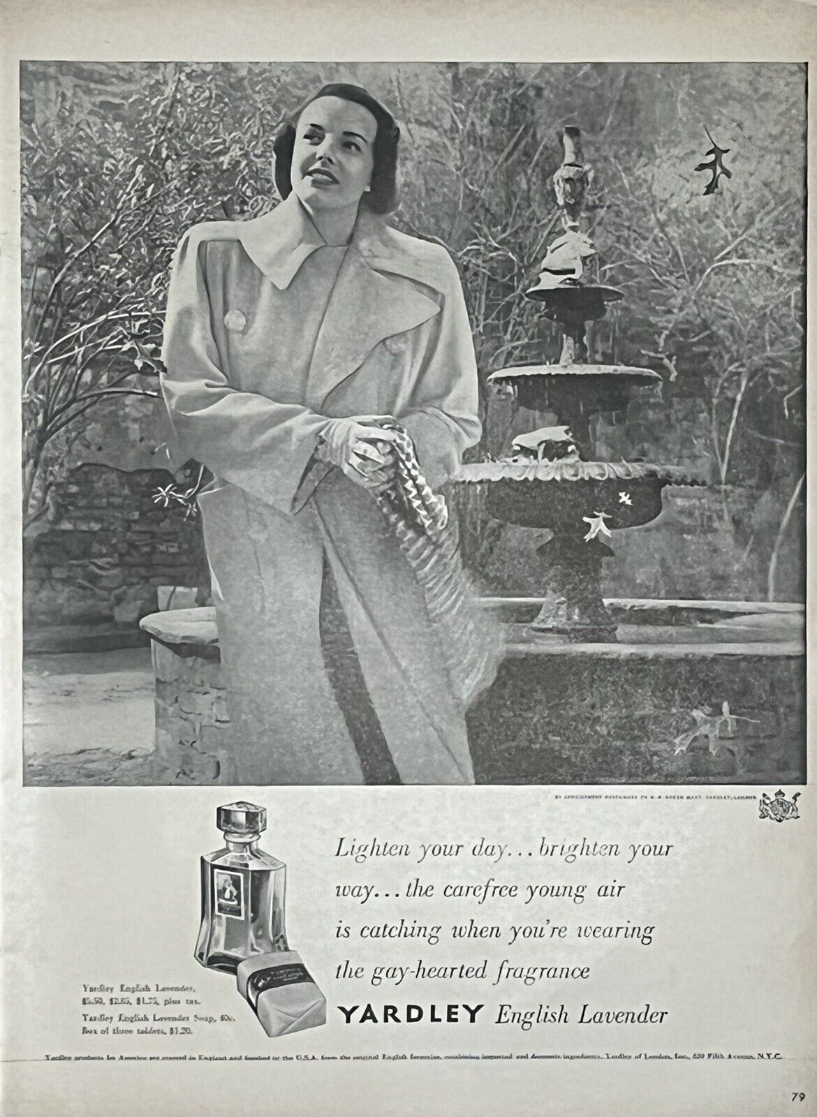 1948 Vtg Print Ad Yardley English Lavender Perfume Retro Home Bath Fashion MCM
