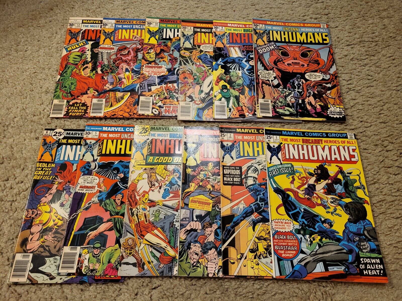 Inhumans 1-12 Marvel Comics COMPLETE SET George Perez 1975-1977 HIGH GRADE