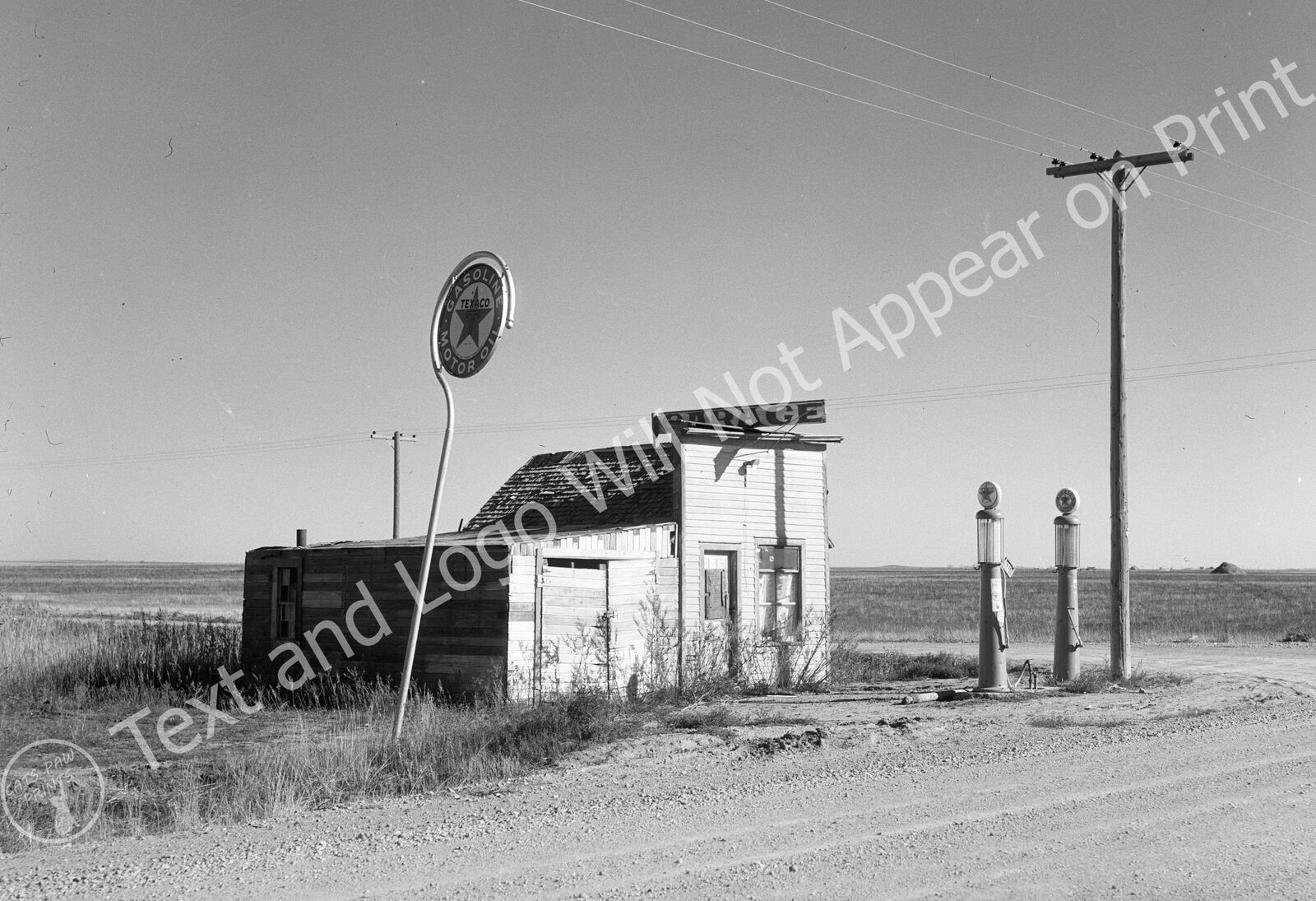 1937 Abandoned Gas Station, Western North Dakota Old Photo 13\