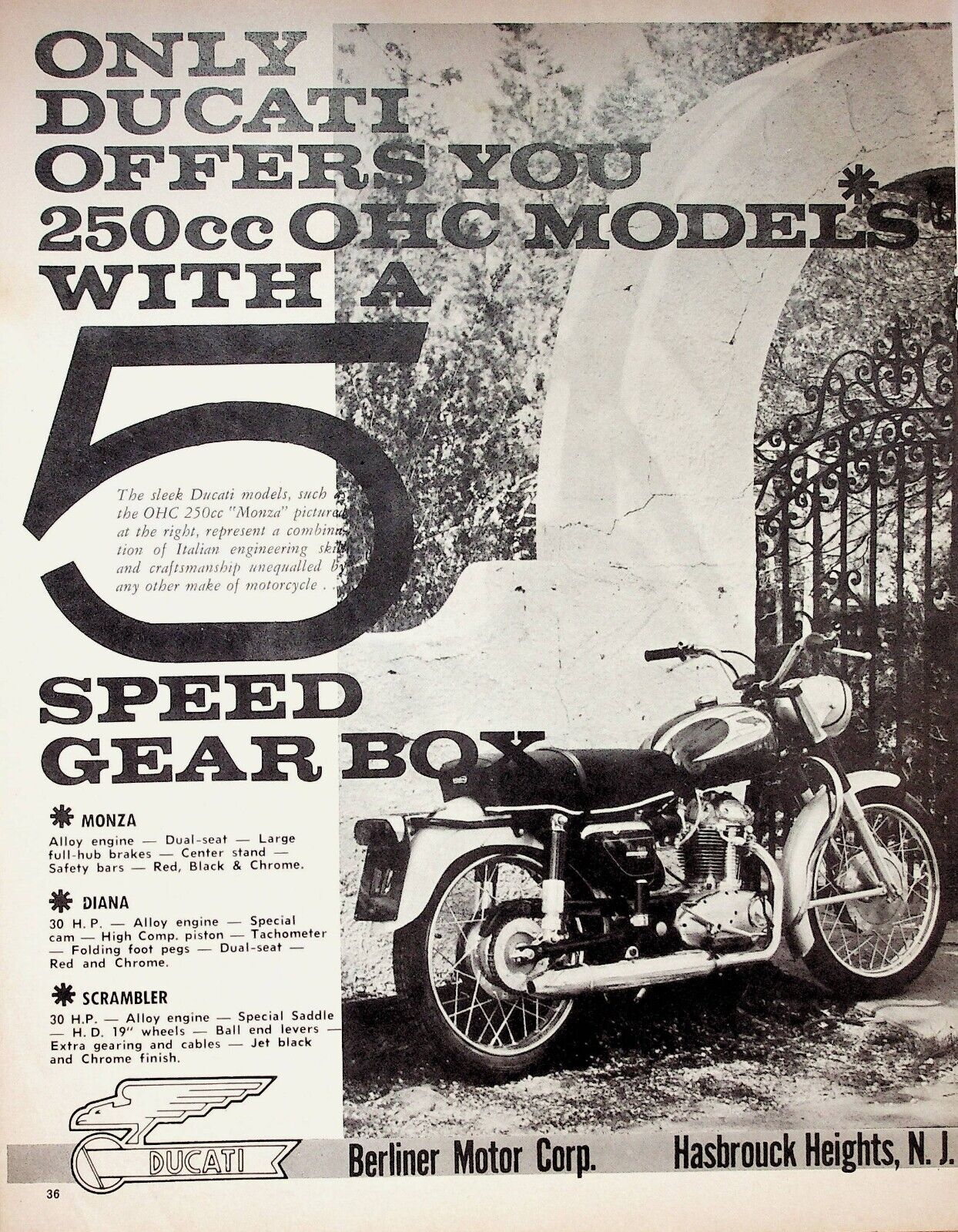 1964 Ducati Monza 250 - Vintage Motorcycle Ad